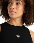 The Roxy Womens Rise & Vibe Crop Top in Anthracite