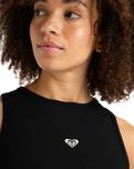 The Roxy Womens Rise & Vibe Crop Top in Anthracite