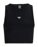 The Roxy Womens Rise & Vibe Crop Top in Anthracite