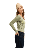 The Roxy Womens Candied Coastline Long Sleeve Top in Oil Green