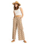The Roxy Womens Midnight Avenue Slub Trousers in Portobella Tropical Tile