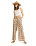 The Roxy Womens Midnight Avenue Slub Trousers in Portobella Tropical Tile