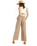 The Roxy Womens Midnight Avenue Slub Trousers in Portobella Tropical Tile