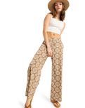 The Roxy Womens Midnight Avenue Slub Trousers in Portobella Tropical Tile