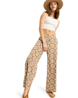 The Roxy Womens Midnight Avenue Slub Trousers in Portobella Tropical Tile