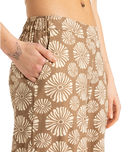 The Roxy Womens Midnight Avenue Slub Trousers in Portobella Tropical Tile