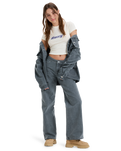 The Roxy Womens Chloe Kim Pop Stitch Trousers in True Black