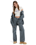 The Roxy Womens Chloe Kim Pop Stitch Trousers in True Black