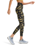 The Roxy Womens Heart Into It Ankle Sport Leggings in Anthracite Big Flowers