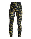 The Roxy Womens Heart Into It Ankle Sport Leggings in Anthracite Big Flowers