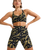 The Roxy Womens Heart Into It Sport Biker Shorts in Anthracite Big Flowers