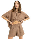 The Roxy Womens Souvenirs Chaser Shorts in Portobella Flower Eyelet