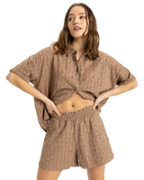 The Roxy Womens Souvenirs Chaser Shorts in Portobella Flower Eyelet