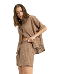 The Roxy Womens Souvenirs Chaser Shorts in Portobella Flower Eyelet