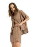 The Roxy Womens Souvenirs Chaser Shorts in Portobella Flower Eyelet