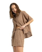 The Roxy Womens Souvenirs Chaser Shorts in Portobella Flower Eyelet
