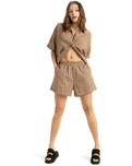 The Roxy Womens Souvenirs Chaser Shorts in Portobella Flower Eyelet