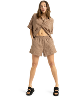 The Roxy Womens Souvenirs Chaser Shorts in Portobella Flower Eyelet