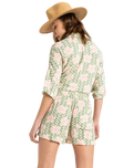 The Roxy Womens Lekeitio Break High Printed Shorts in Basil Party Waves