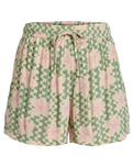 The Roxy Womens Lekeitio Break High Printed Shorts in Basil Party Waves