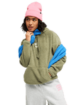 The Roxy Womens Cool Calling Fleece Jacket in Oil Green