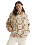 The Roxy Womens Jive Talking Fleece Jacket in Portobella Tropical Tile