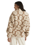 The Roxy Womens Jive Talking Fleece Jacket in Portobella Tropical Tile