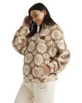 The Roxy Womens Jive Talking Fleece Jacket in Portobella Tropical Tile