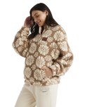 The Roxy Womens Jive Talking Fleece Jacket in Portobella Tropical Tile