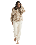 The Roxy Womens Jive Talking Fleece Jacket in Portobella Tropical Tile