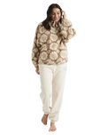 The Roxy Womens Jive Talking Fleece Jacket in Portobella Tropical Tile