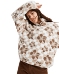 The Roxy Womens Jive Talking Bonded Half Zip Fleece Jacket in Egret Hibi Square