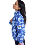 Jive Talking Bonded Fleece Jacket in Coconut Milk Flower Soul