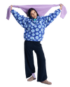 Jive Talking Bonded Fleece Jacket in Coconut Milk Flower Soul