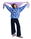 Jive Talking Bonded Fleece Jacket in Coconut Milk Flower Soul