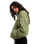 The Roxy Womens Blurry Cloud Zip Fleece Jacket in Oil Green