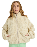The Roxy Womens Blurry Cloud Zip Fleece Jacket in Parchment