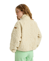 The Roxy Womens Blurry Cloud Zip Fleece Jacket in Parchment