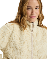 The Roxy Womens Blurry Cloud Zip Fleece Jacket in Parchment
