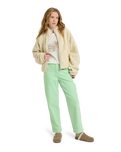 The Roxy Womens Blurry Cloud Zip Fleece Jacket in Parchment