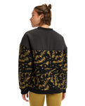 The Roxy Womens Waves Of Warmth Layered Sweatshirt in Anthracite Big Flowers