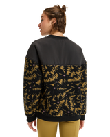 The Roxy Womens Waves Of Warmth Layered Sweatshirt in Anthracite Big Flowers