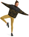 The Roxy Womens Waves Of Warmth Layered Sweatshirt in Anthracite Big Flowers