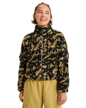 The Roxy Womens Boundless Zip Fleece Jacket in Anthracite Big Flowers