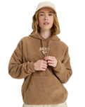 The Roxy Womens Cool Calling Polar Fleece Hoodie in Woodsmoke