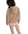 The Roxy Womens City Track Oversized Hooded Zip Fleece Jacket in Woodsmoke