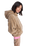 The Roxy Womens City Track Oversized Hooded Zip Fleece Jacket in Woodsmoke