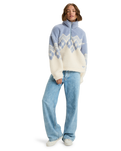 The Roxy Womens Mountain Story Half Zip Fleece Jacket in Egret