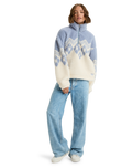 The Roxy Womens Mountain Story Half Zip Fleece Jacket in Egret