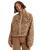The Roxy Womens Blurry Cloud Print Zip Fleece Jacket in Parchment Animal Floral Big